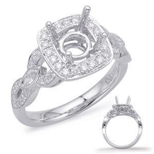 White Gold Halo Engagement Ring White Gold Halo Engagement Ring