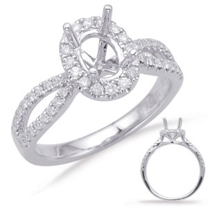 White Gold Halo Engagement Ring White Gold Halo Engagement Ring