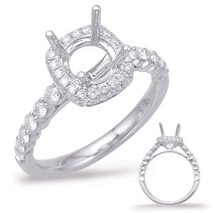 White Gold Halo Engagement Ring White Gold Halo Engagement Ring