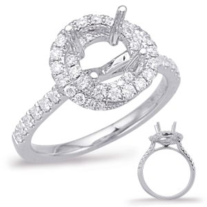 White Gold Halo Engagement Ring White Gold Halo Engagement Ring