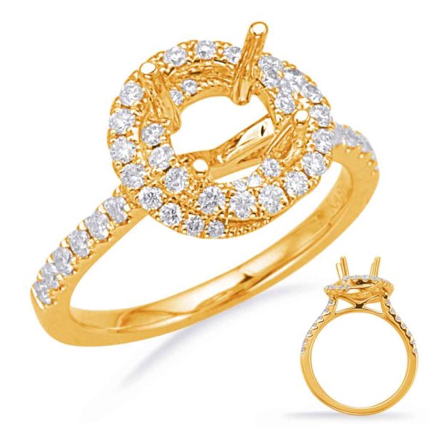 Yellow Gold Halo Engagement Ring
