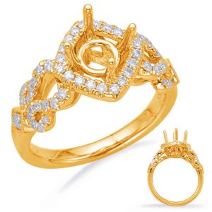 Yellow Gold Halo Engagement Ring Yellow Gold Halo Engagement Ring