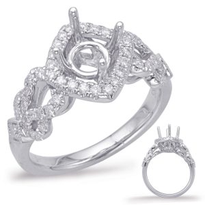 White Gold Halo Engagement Ring White Gold Halo Engagement Ring