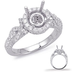 White Gold Halo Engagement Ring White Gold Halo Engagement Ring