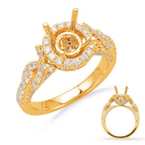 Yellow Gold Halo Engagement Ring Yellow Gold Halo Engagement Ring