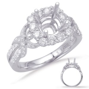 White Gold Halo Engagement Ring White Gold Halo Engagement Ring