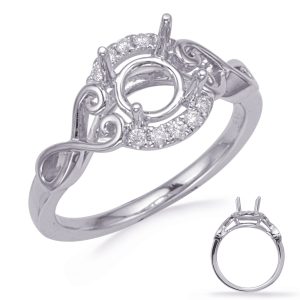 White Gold Halo Engagement Ring White Gold Halo Engagement Ring