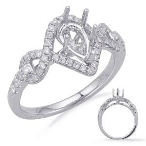 White Gold Halo Engagement Ring White Gold Halo Engagement Ring