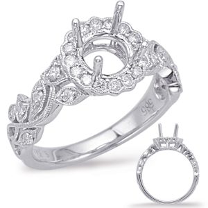 White Gold Halo Engagement Ring White Gold Halo Engagement Ring