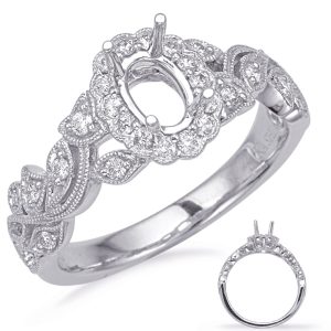 White Gold Halo Engagement Ring White Gold Halo Engagement Ring
