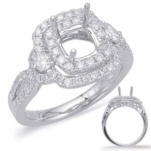 White Gold Halo Engagement Ring