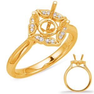 Yellow Gold Halo Engagement Ring Yellow Gold Halo Engagement Ring