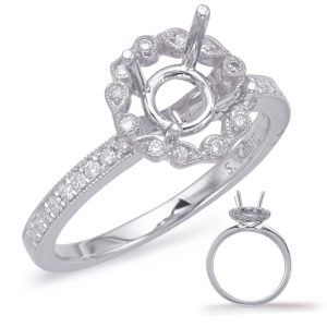 Platinum  Halo Engagement Ring