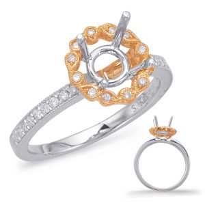 Rose & White Halo Engagement Ring Rose & White Halo Engagement Ring