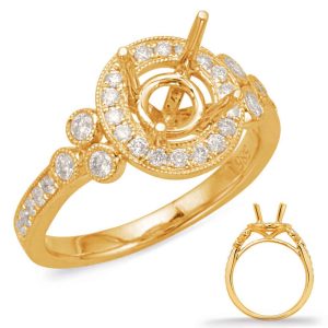 Yellow Gold Halo Engagement Ring Yellow Gold Halo Engagement Ring