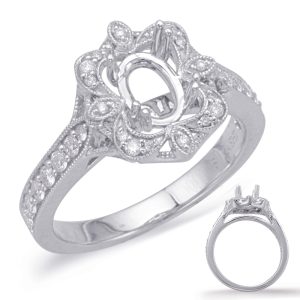 White Gold Halo Engagement Ring White Gold Halo Engagement Ring