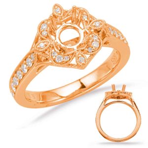 Rose Gold Halo Engagement Ring