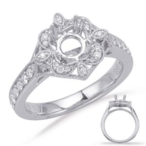 White Gold Halo Engagement Ring White Gold Halo Engagement Ring
