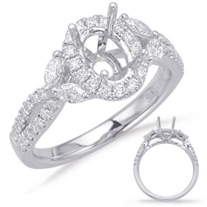 White Gold Halo Engagement Ring White Gold Halo Engagement Ring