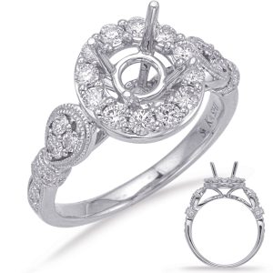 White Gold Halo Engagement Ring White Gold Halo Engagement Ring