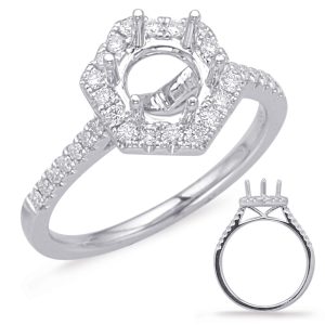 White Gold Halo Engagement Ring White Gold Halo Engagement Ring