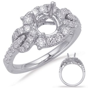 White Gold Halo Engagement Ring White Gold Halo Engagement Ring