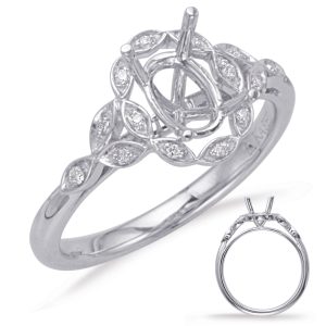 White Gold Halo Engagement Ring White Gold Halo Engagement Ring