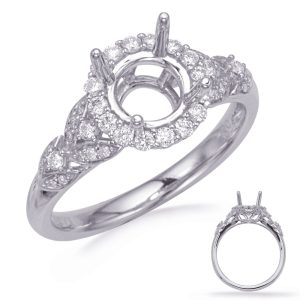 White Gold Halo Engagement Ring White Gold Halo Engagement Ring