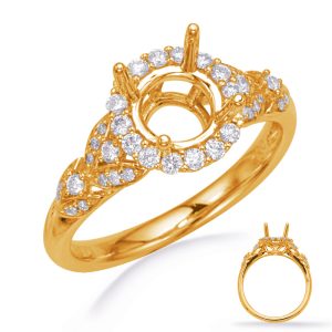 Yellow Gold Halo Engagement Ring Yellow Gold Halo Engagement Ring