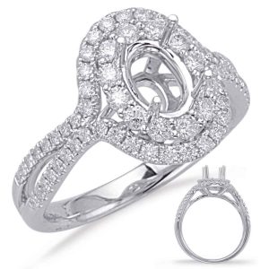 White Gold Halo Engagement Ring White Gold Halo Engagement Ring