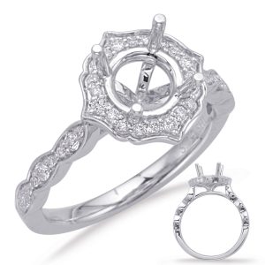 White Gold Halo Engagement Ring