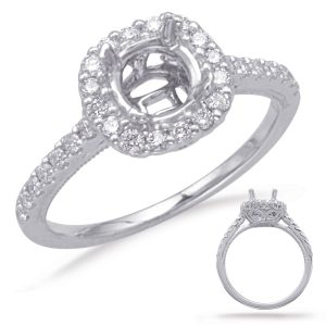 White Gold Halo Engagement Ring