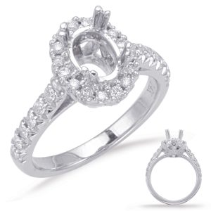 White Gold Halo Engagement Ring