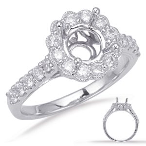 White Gold Halo Engagement Ring