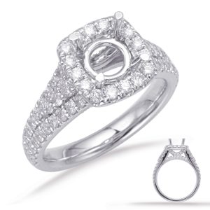 White Gold Halo Engagement Ring