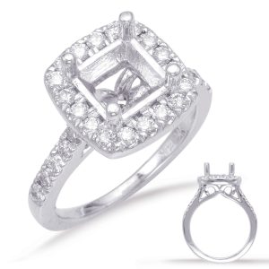 White Gold Halo Engagement Ring White Gold Halo Engagement Ring