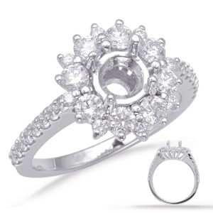 White Gold Halo Engagement Ring White Gold Halo Engagement Ring