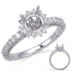 White Gold Halo Engagement Ring White Gold Halo Engagement Ring