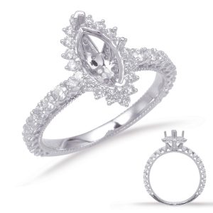 White Gold Halo Engagement Ring White Gold Halo Engagement Ring