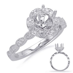White Gold Halo Engagement Ring White Gold Halo Engagement Ring