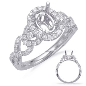 White Gold Halo Engagement Ring