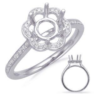 White Gold Halo Engagement Ring