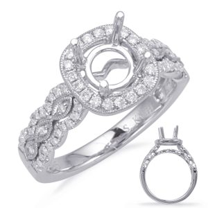 White Gold Halo Engagement Ring
