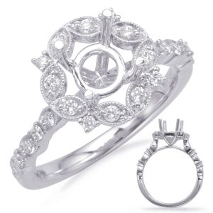 White Gold Halo Engagement Ring