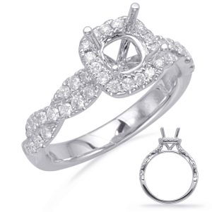 White Gold Halo Engagement Ring