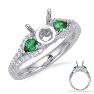 Emerald Diamond Engagement Ring