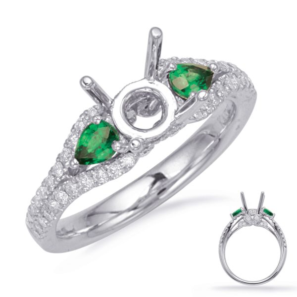 Emerald Diamond Engagement Ring