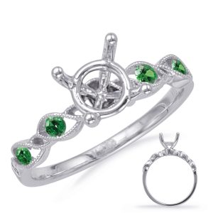 White Gold Engagement Ring With Emeralds White Gold Engagement Ring With Emeralds