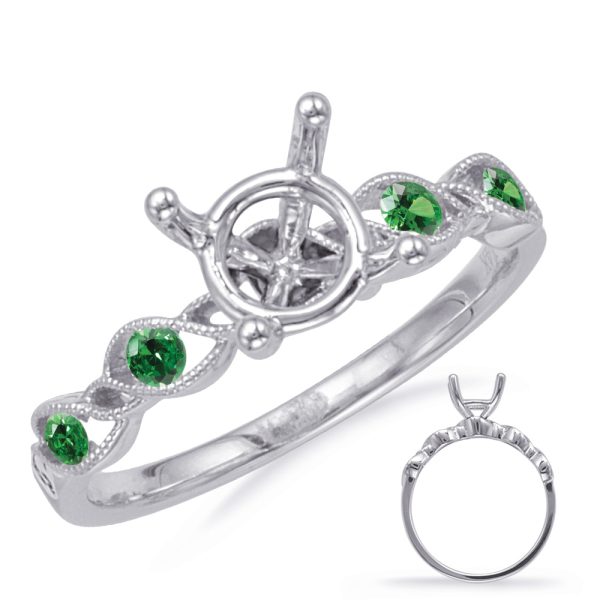 Emerald Diamond Engagement Ring