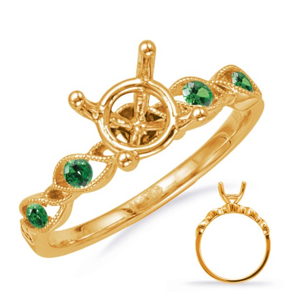 Emerald Diamond Engagement Ring